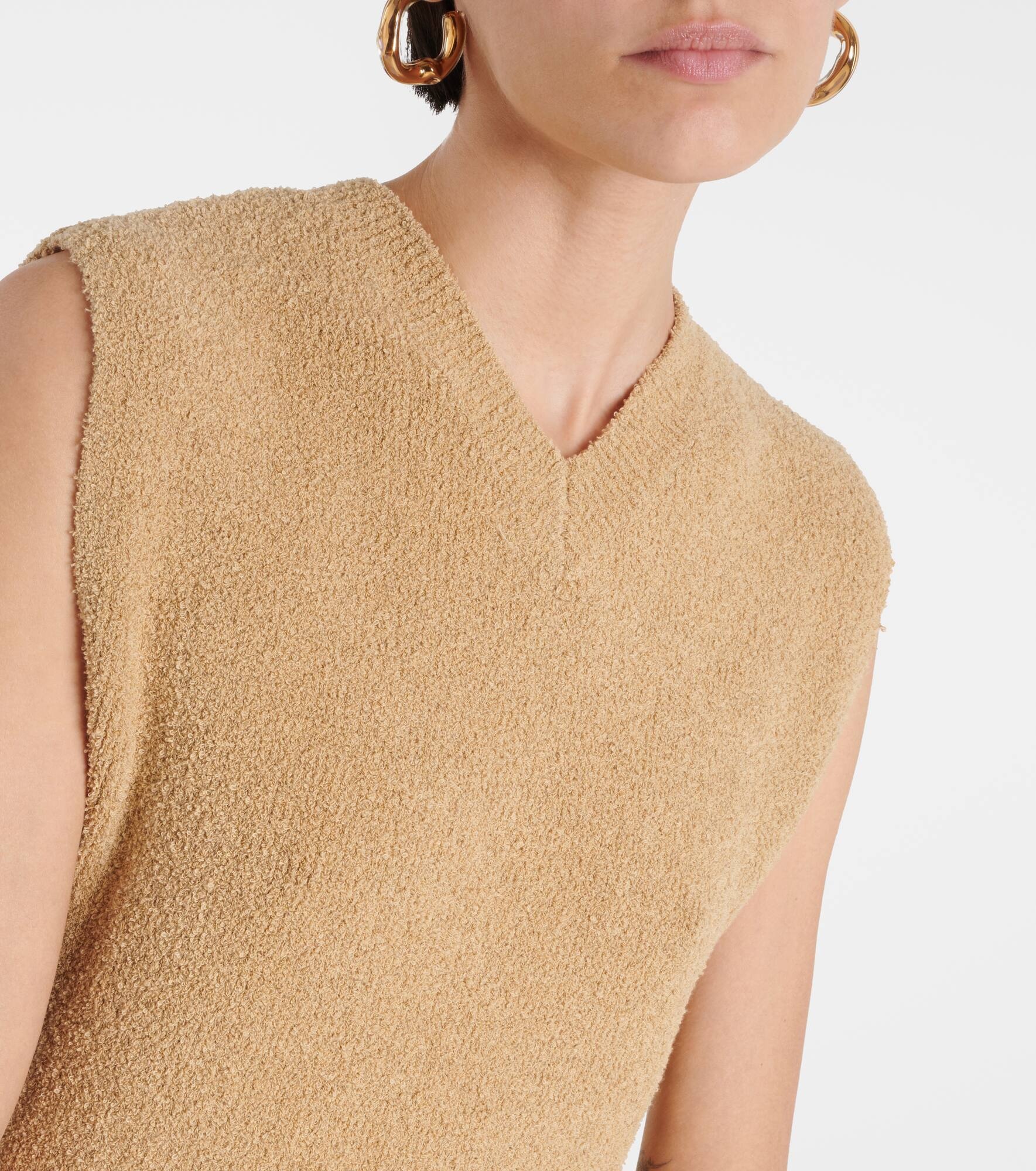 Cotton-blend terry sweater vest - 4