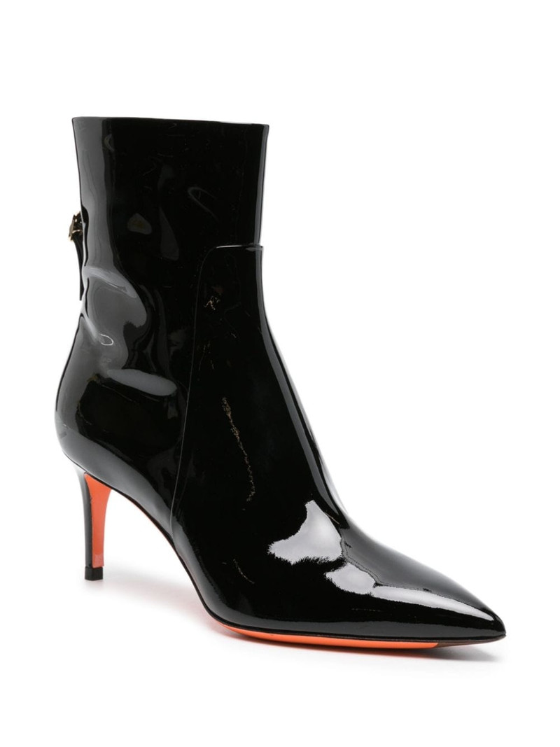 Santoni 65mm patent leather ankle boots outlook