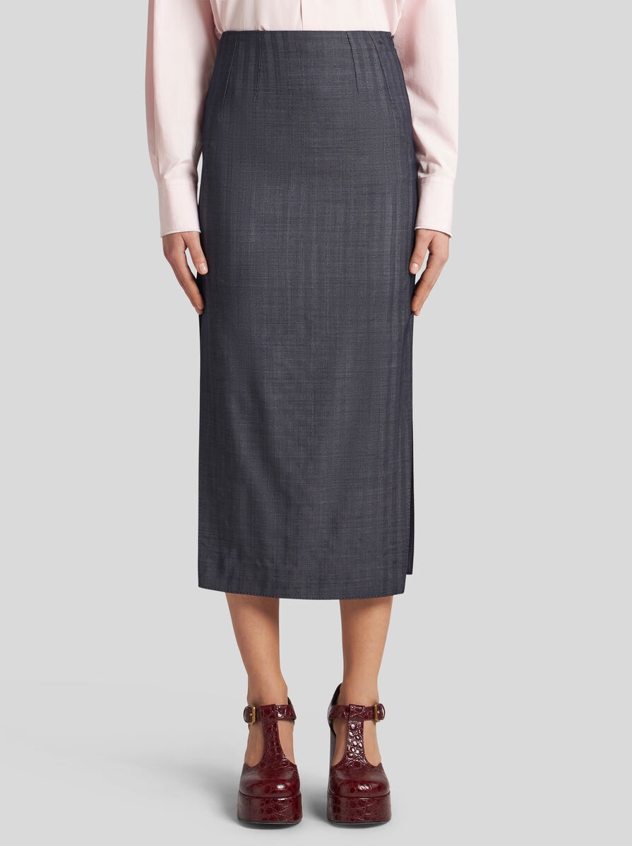 WOOL-BLEND PENCIL SKIRT - 2