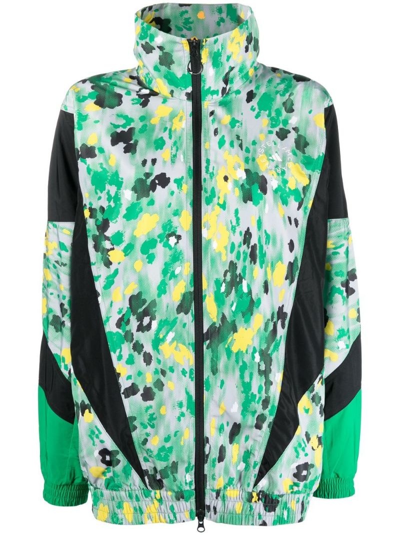 speckled zip-up track jacket - 1