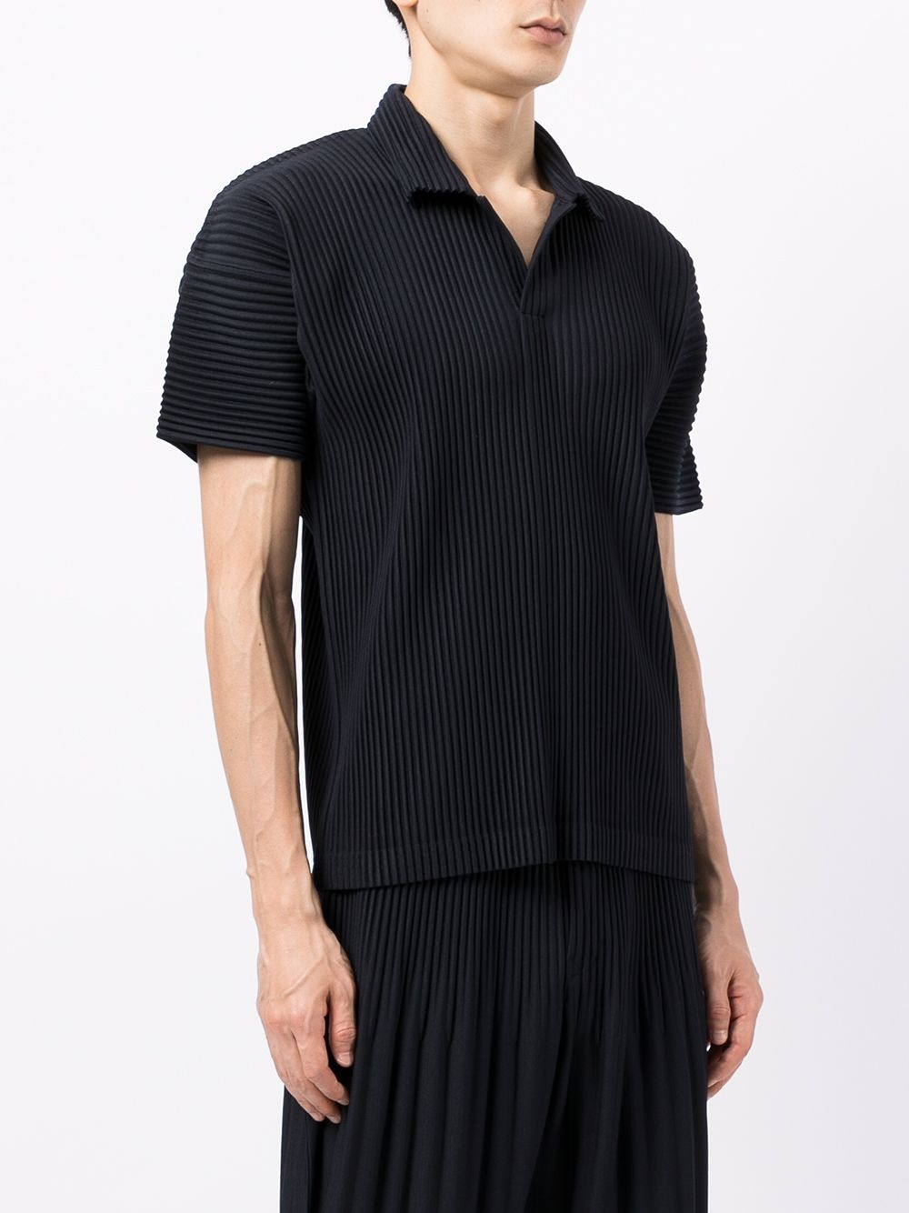 pleated short-sleeve polo shirt - 3