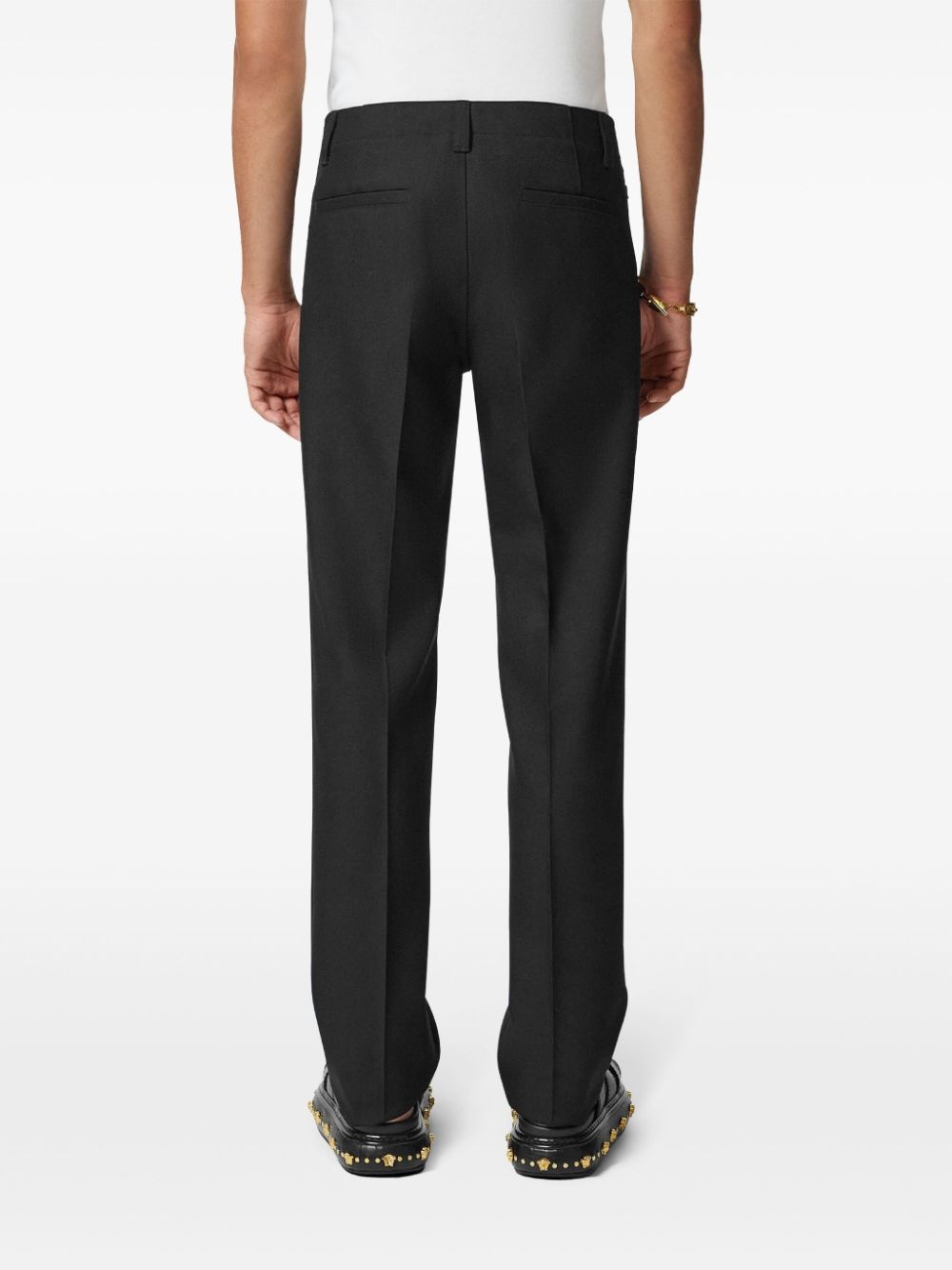 Medusa-plaque tailored trousers - 4