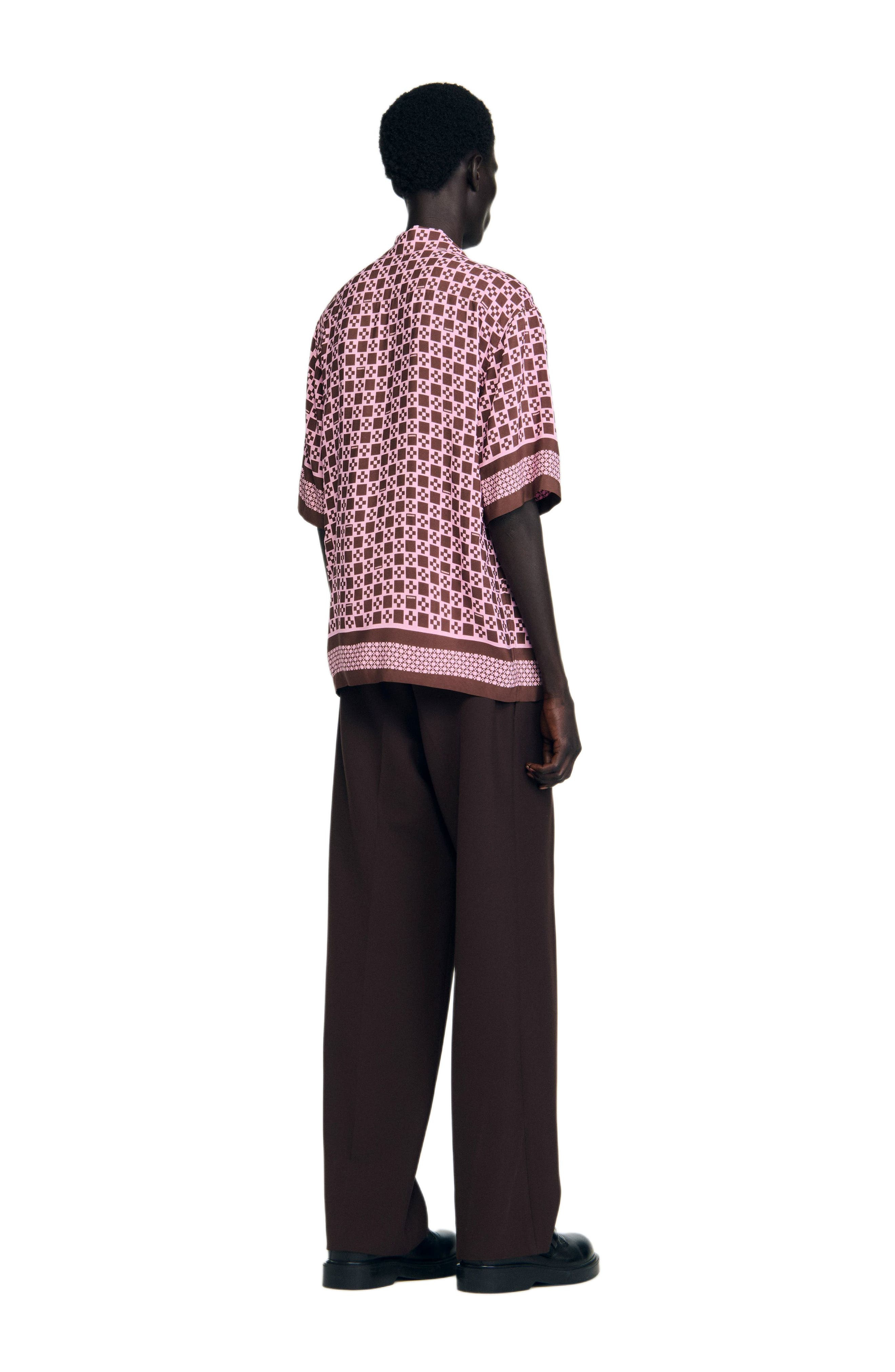 SANDRO Square Cross motif flowing blouse in Baby Pink at Nordstrom - 2