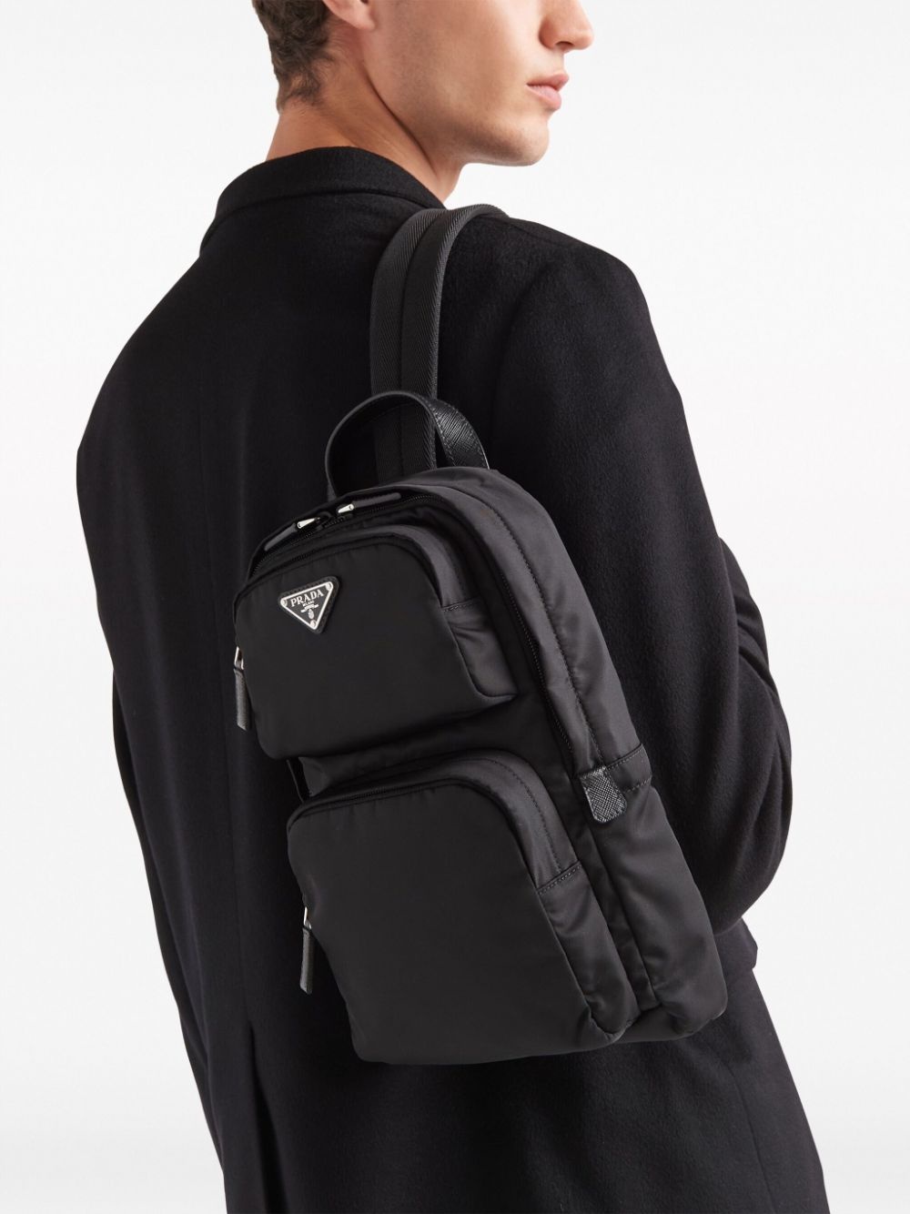 enamel triangle-logo backpack - 3