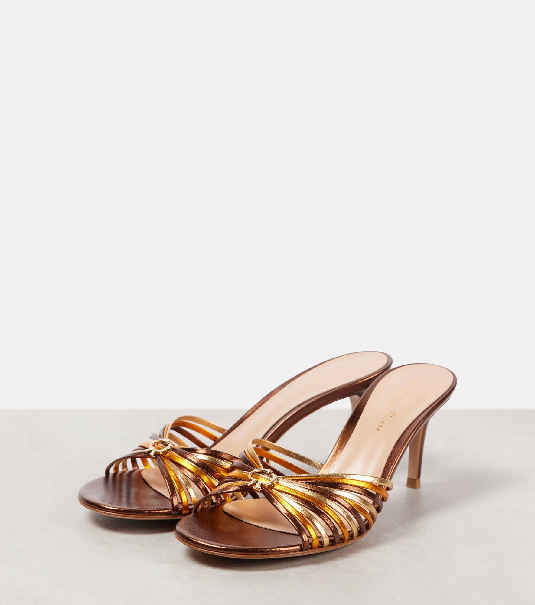 Vyna metallic leather mules - 4