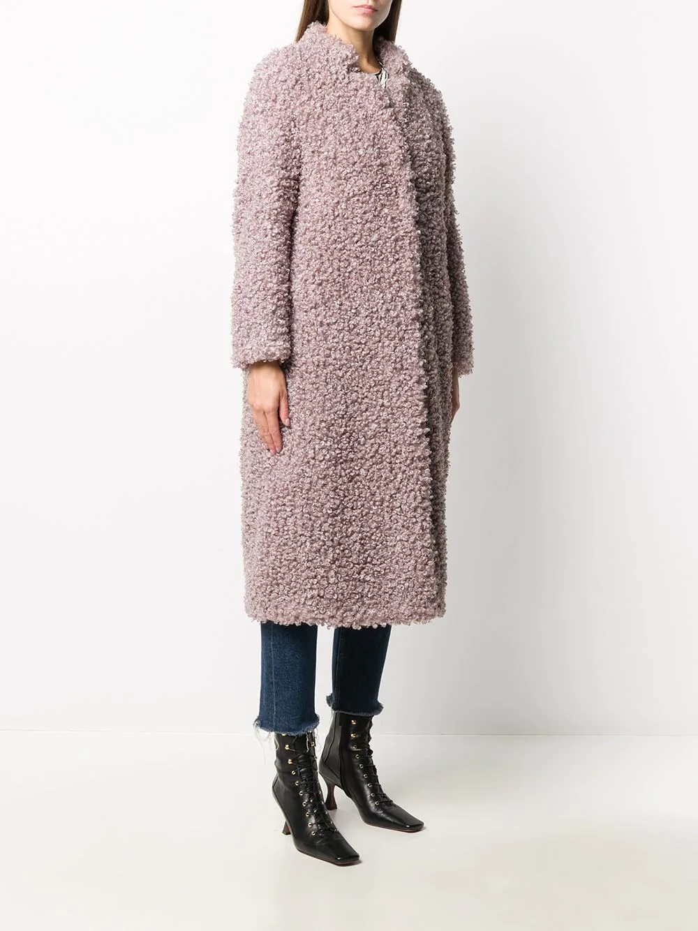 oversized shearling coat - 3