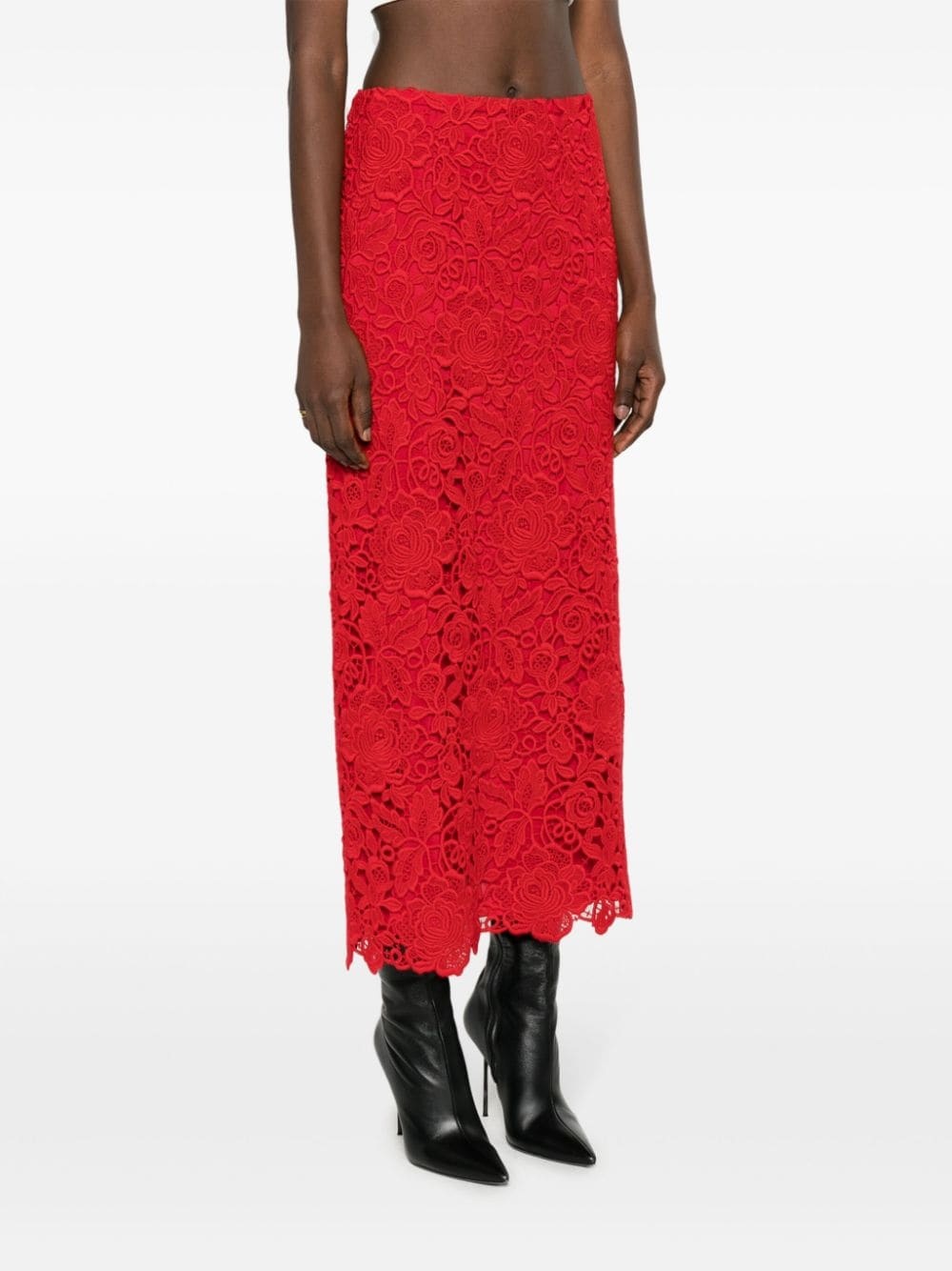 guipure-lace A-line maxi skirt - 3