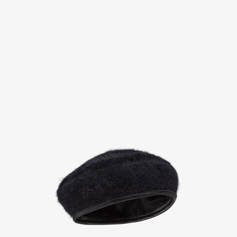 Black angora hat - 1