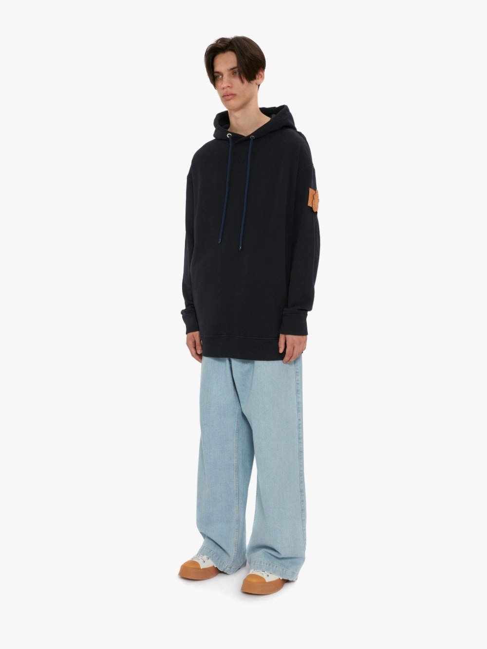 1 MONCLER X JW ANDERSON HOODIE WITH LEATHER PATCH - 3