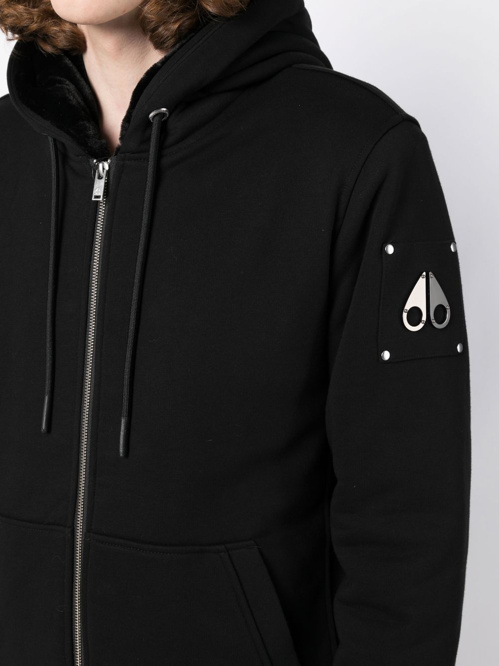 logo-plaque zip-up hoodie - 5