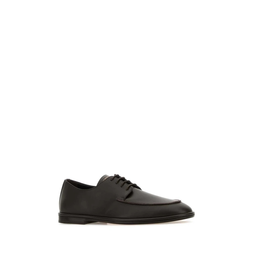 BROWN LEATHER BLADE 2 LACE-UP LOAFERS - 2