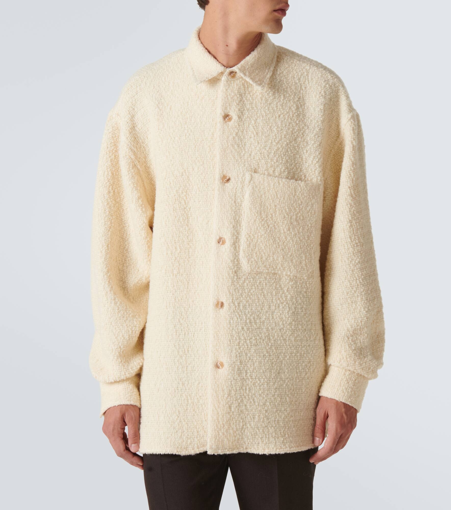 Wool and cotton overshirt - 3