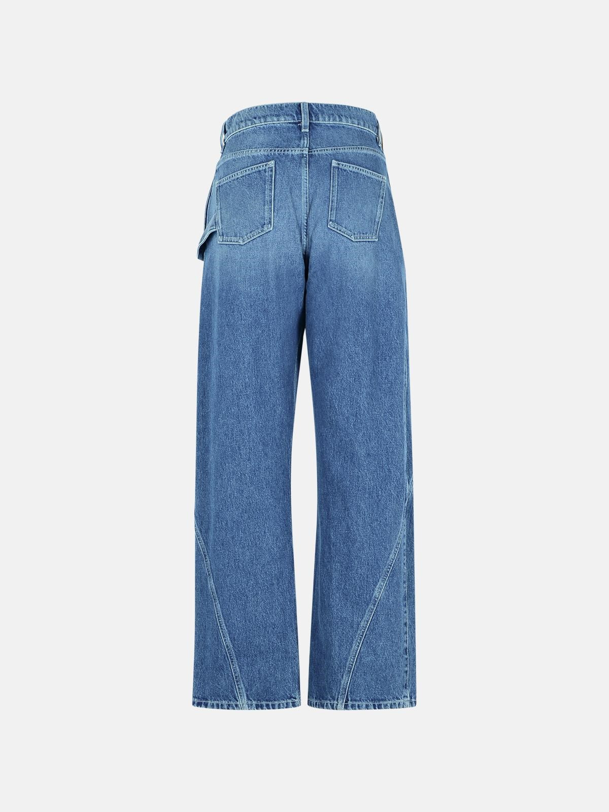 'WORKWEAR' COTTON PANTS WITH LIGHT BLUE TWISTED LEG - 3