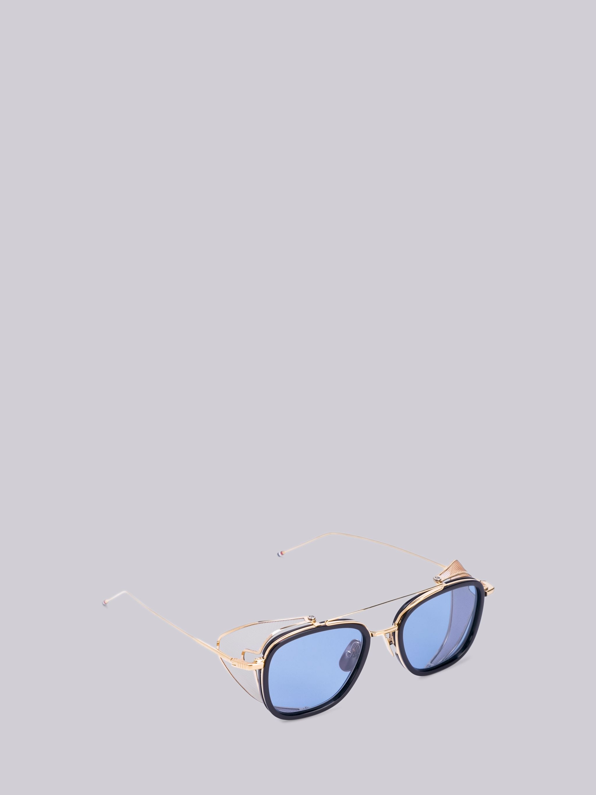 TB808 - Navy and Gold Mesh Sunglasses - 4