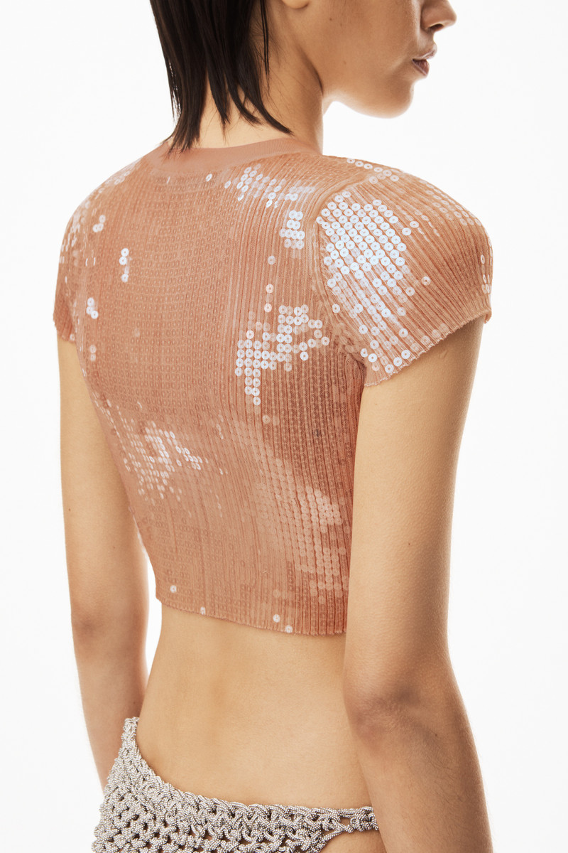 Alexander Wang CREWNECK TEE IN SEQUIN NYLON outlook