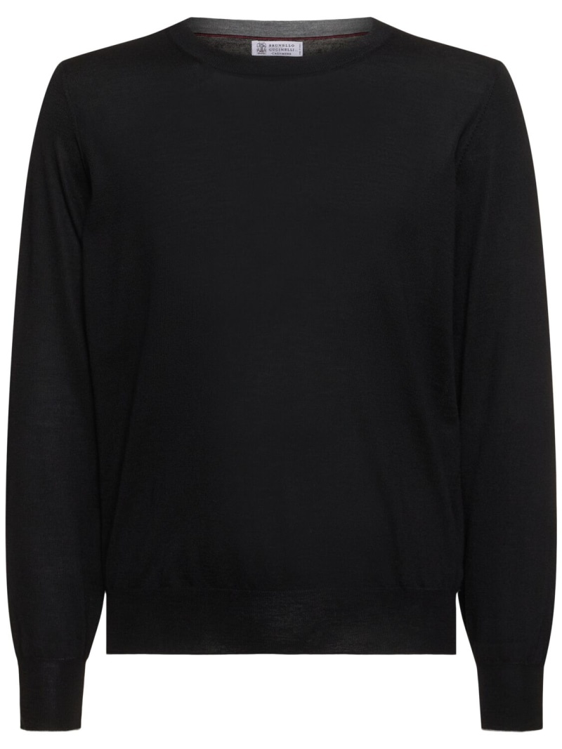 Wool cashmere crewneck sweater - 1