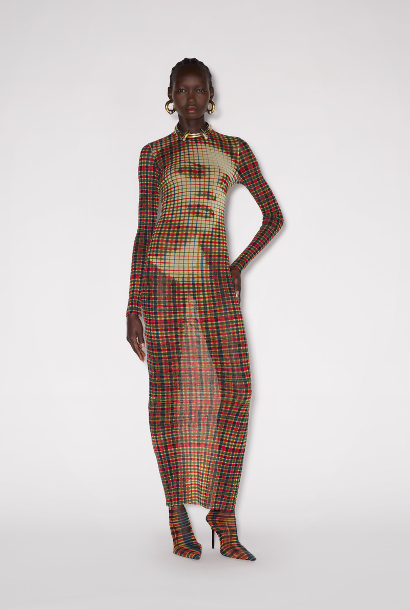chinese dress ladies Jean Paul Gaultier Ecorche Mesh Long Dress – Antidote Fashion and Lifestyle main image 1