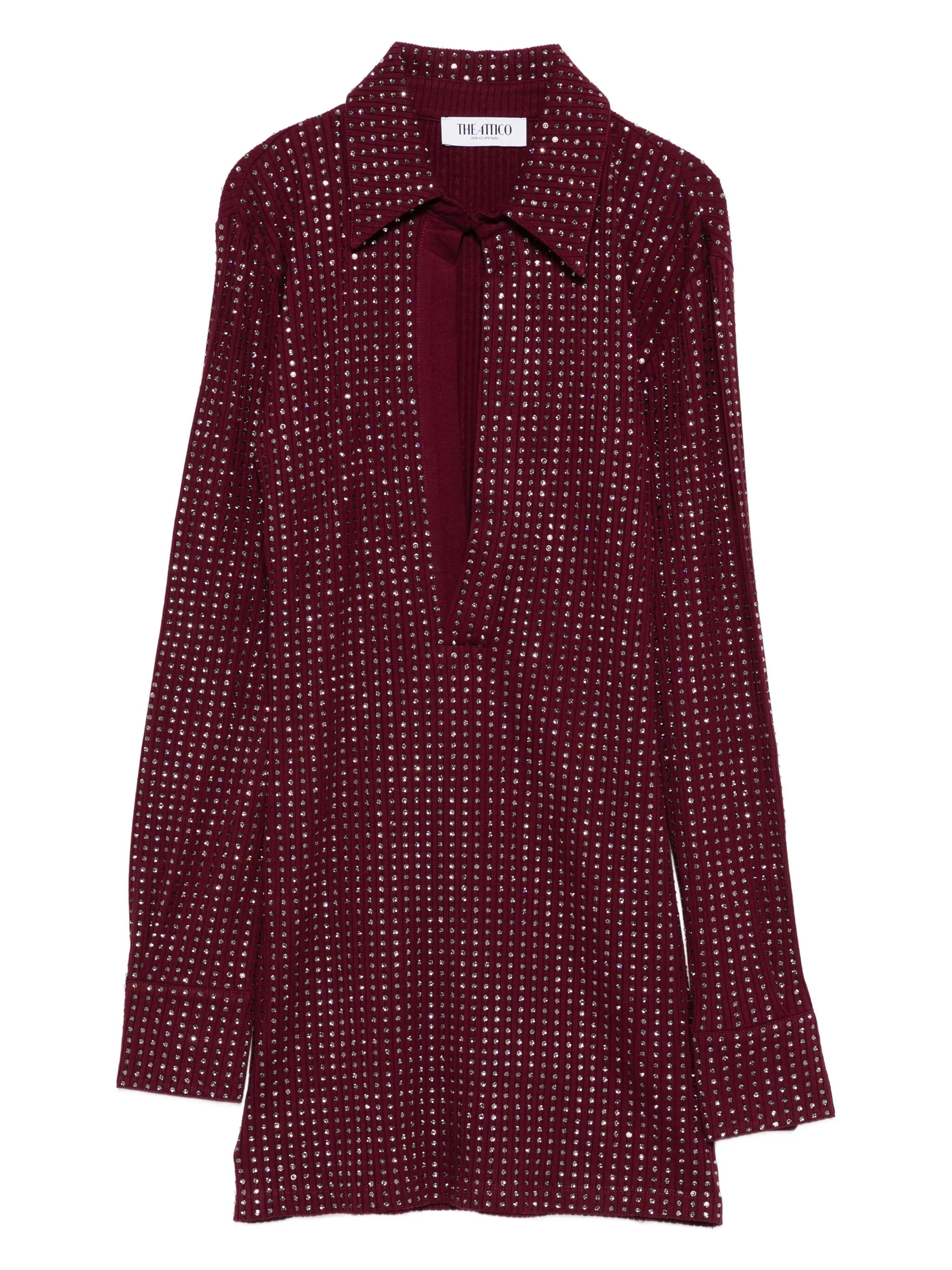 The Attico Embellished Collared Dress - 1