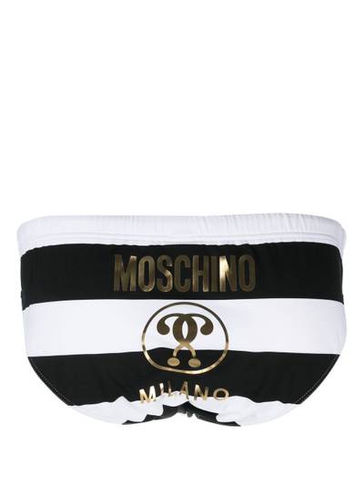 Moschino striped logo-print swim trunks outlook