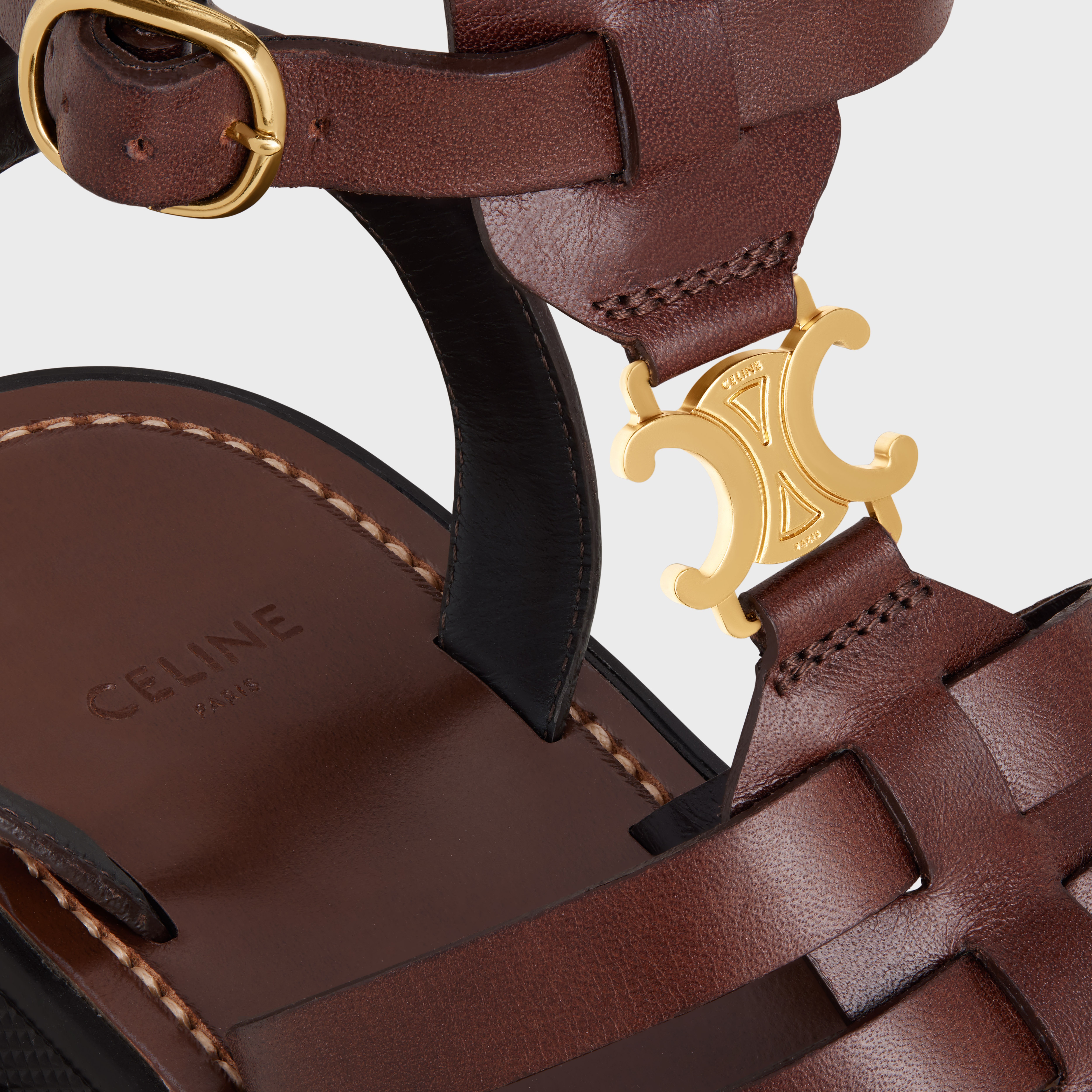 CLEA TRIOMPHE GLADIATOR MID SANDAL in CALFSKIN & VEGETAL TANNING - 5