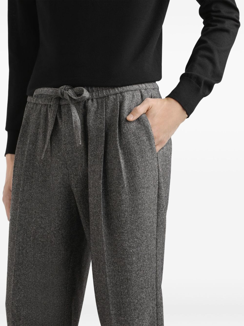 pleated drawstring trousers - 5
