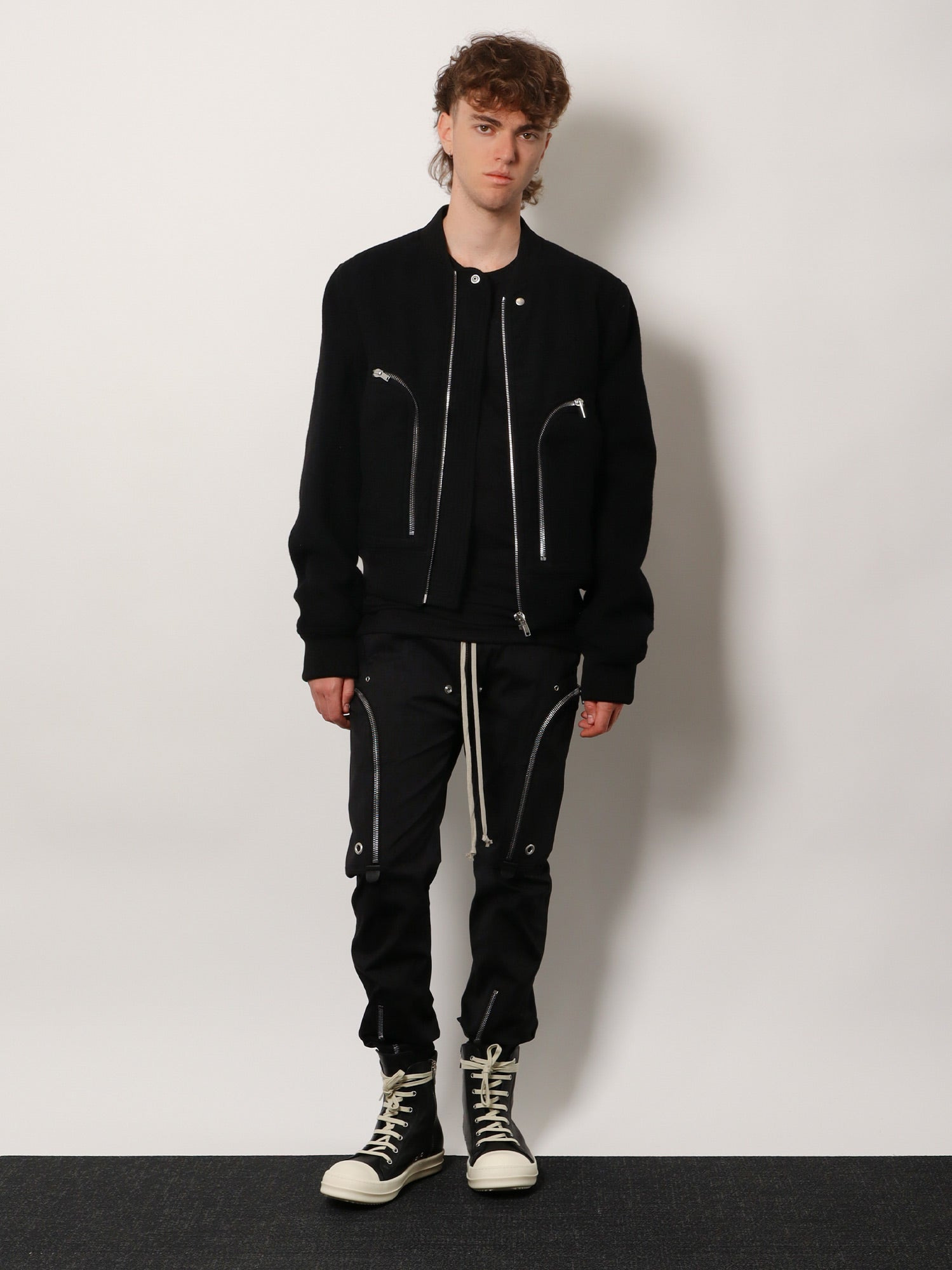 Rick Owens Men Bauhaus Flight Virgin Wool Bomber - 2
