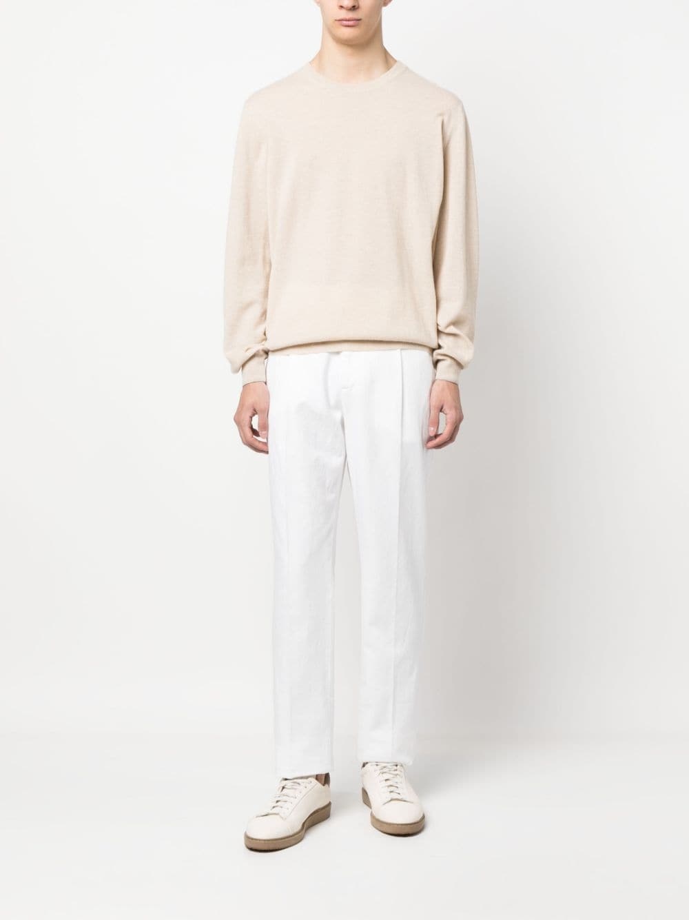 drawstring-waist straight-leg trousers - 2