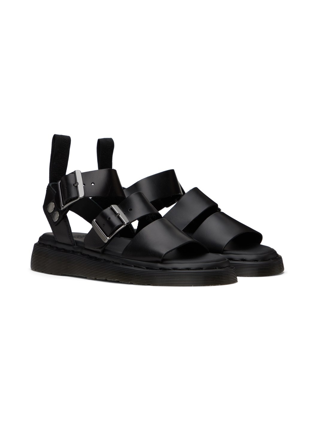 Black Gryphon Leather Gladiator Sandals - 4