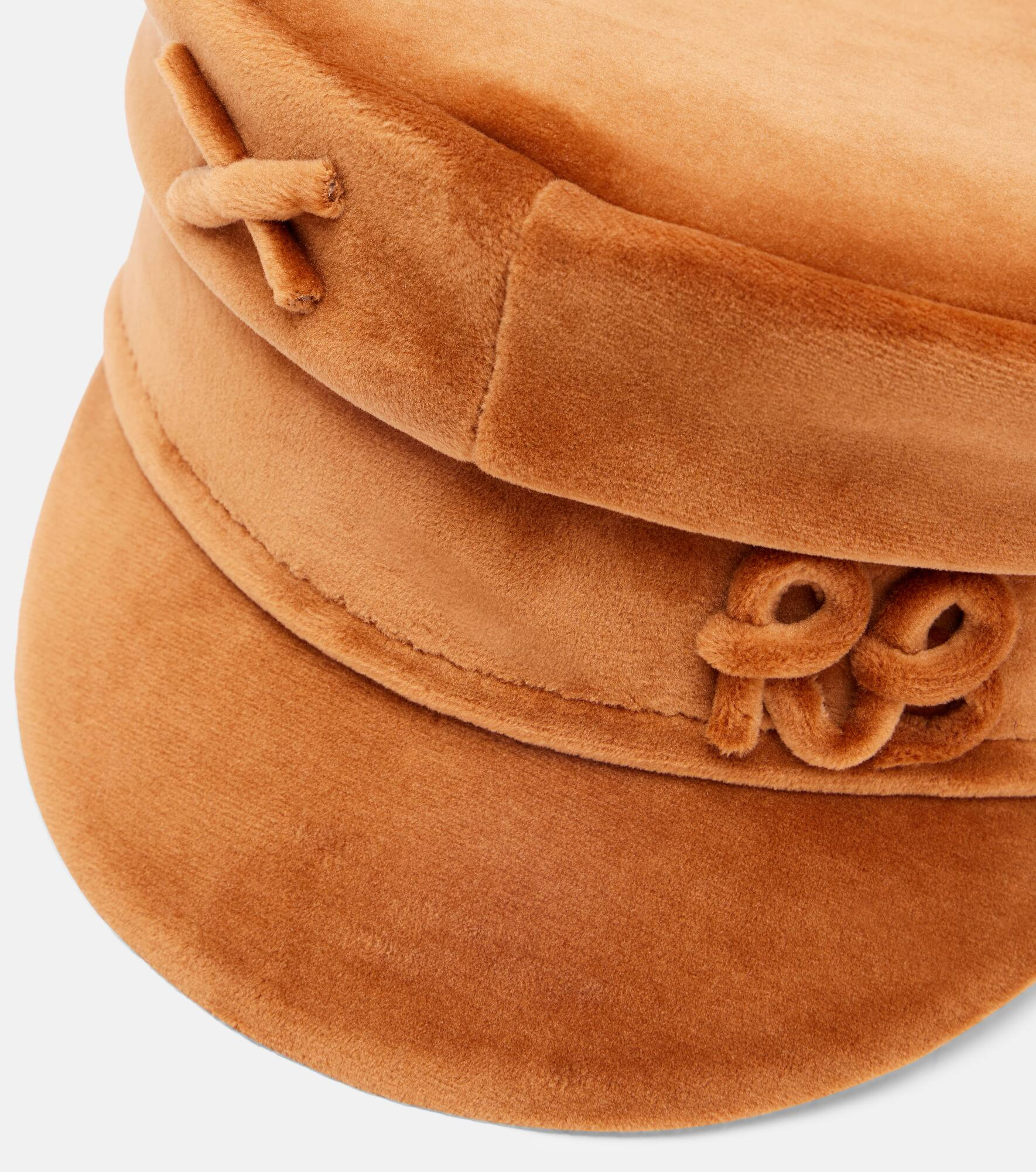 Logo velvet newsboy cap - 3
