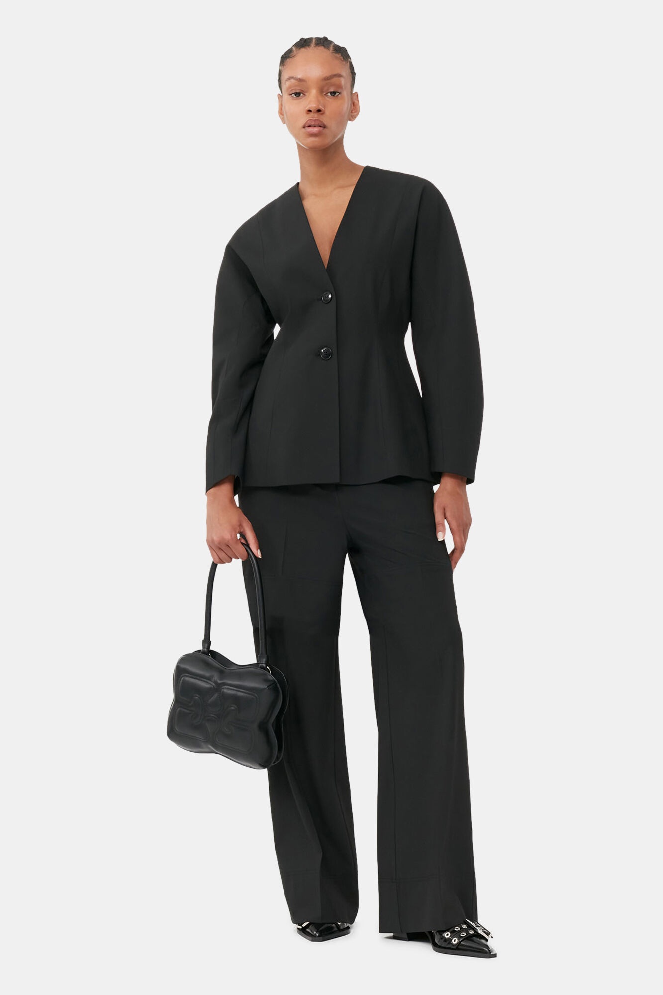 BLACK BUTTERFLY TOP HANDLE BAG - 5
