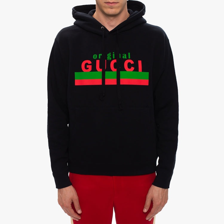 Gucci Logo Graphic Hoodie 'Black' 626989-XJCOR-1082 - 3