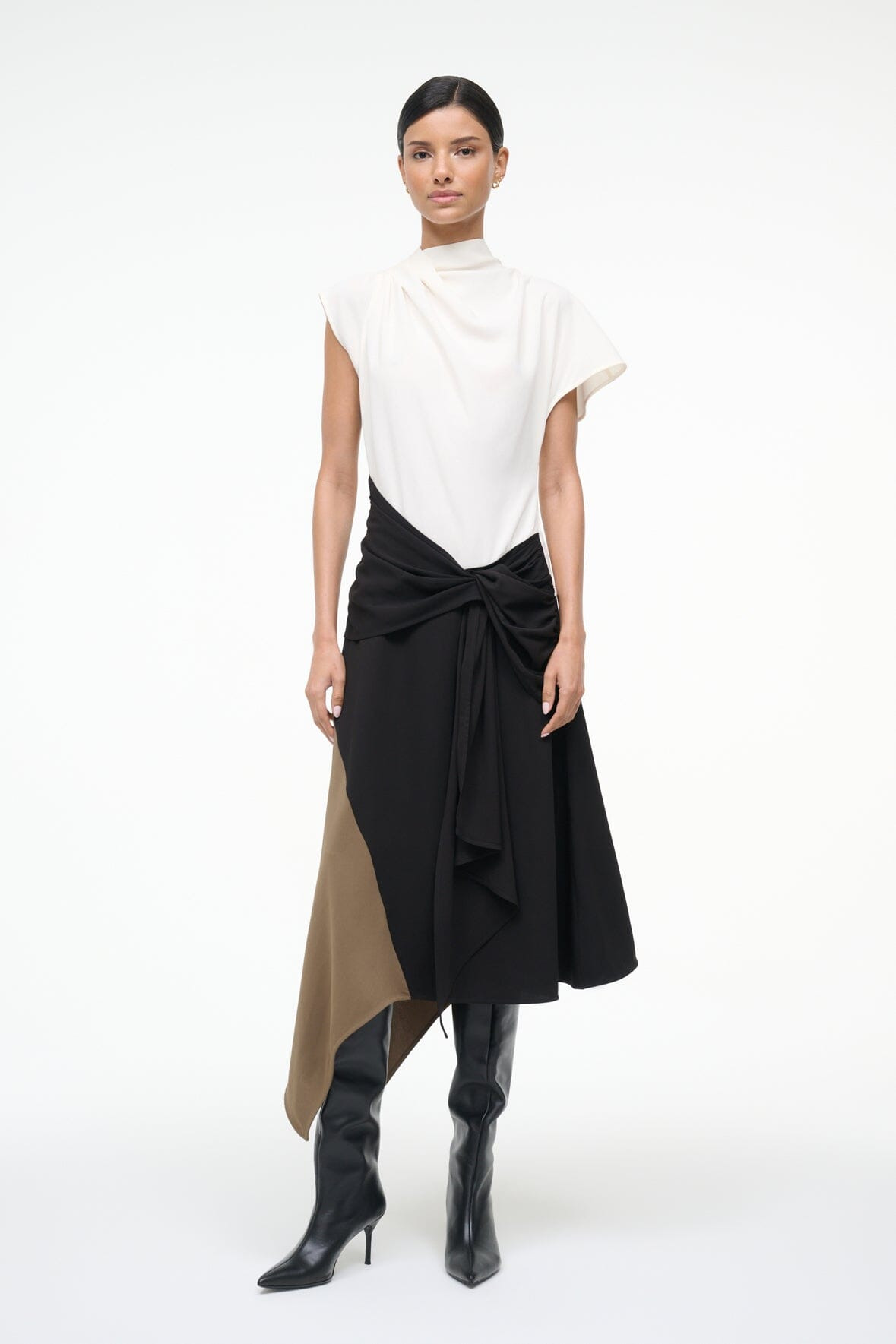 STAUD DAVINA DRESS BLACK MULTI - 2