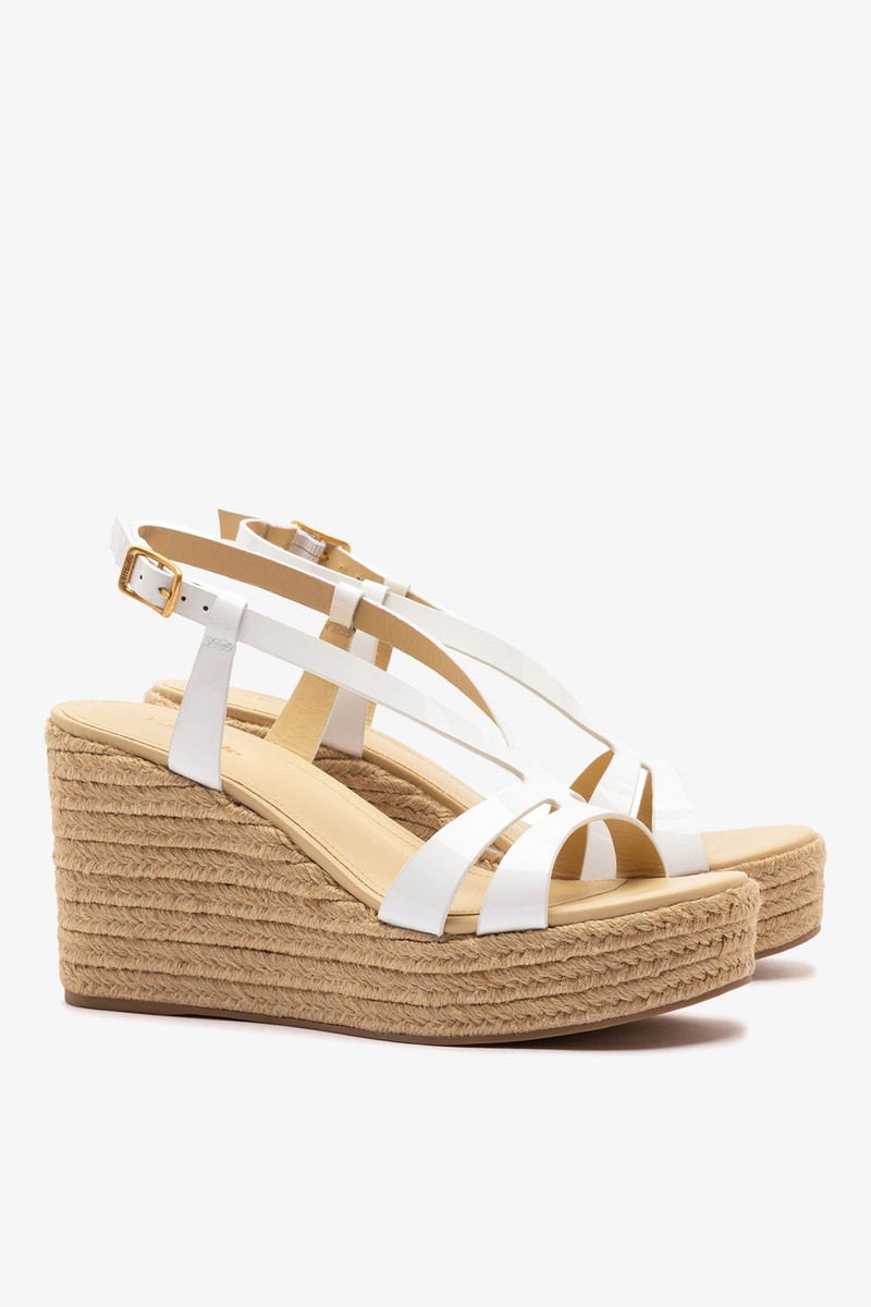 Daphne Espadrille Sandal White Patent Leather 3