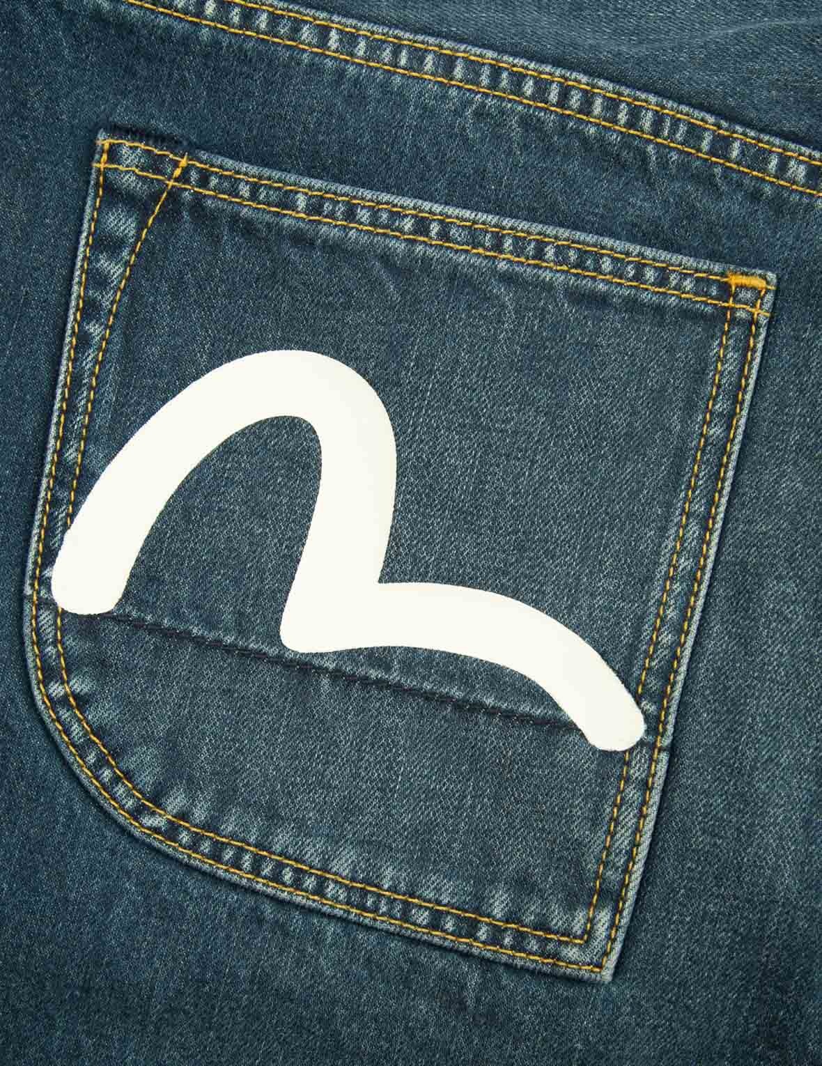 BI-COLOR SEAGULL PRINT CROPPED FIT JEANS #2027 - 12