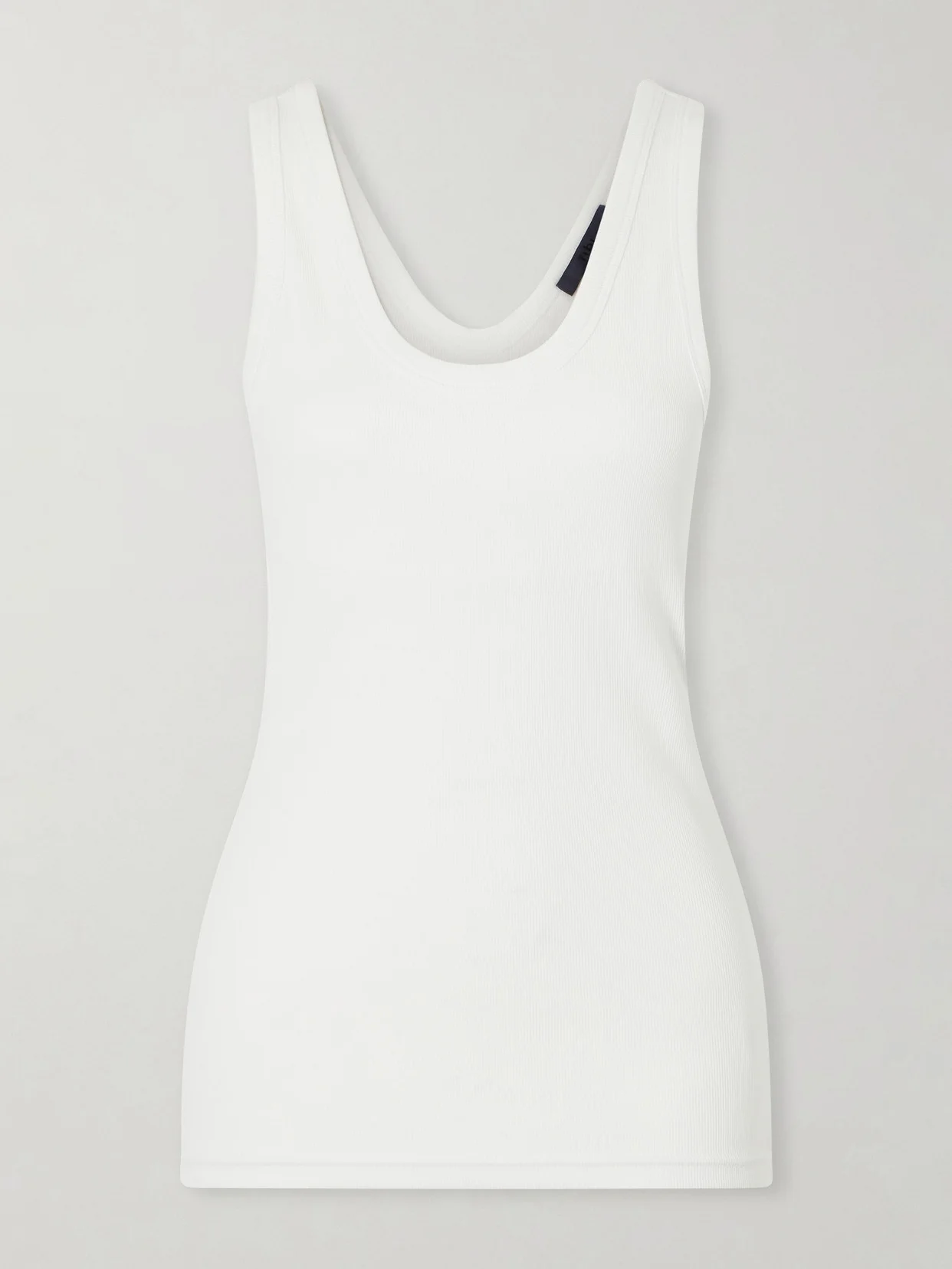 Ribbed Stretch-cotton Cut-out Tank - 1
