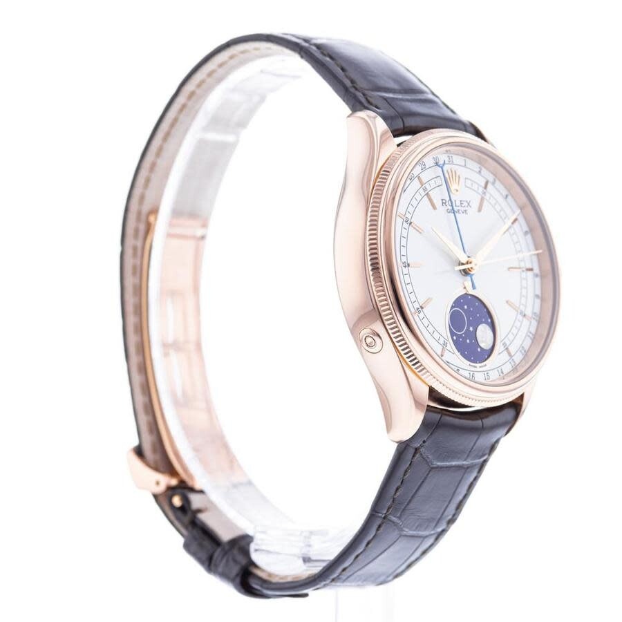 Rolex Cellini Automatic Men's Black Leather Watch 50535WSBKL - 3