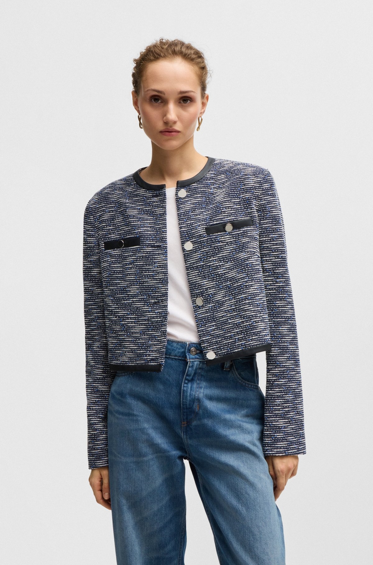 CROPPED JACKET IN COTTON TWEED - 2