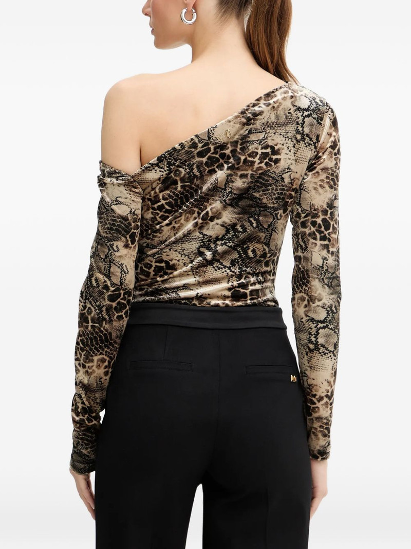 one-shoulder snakeskin-print body 3