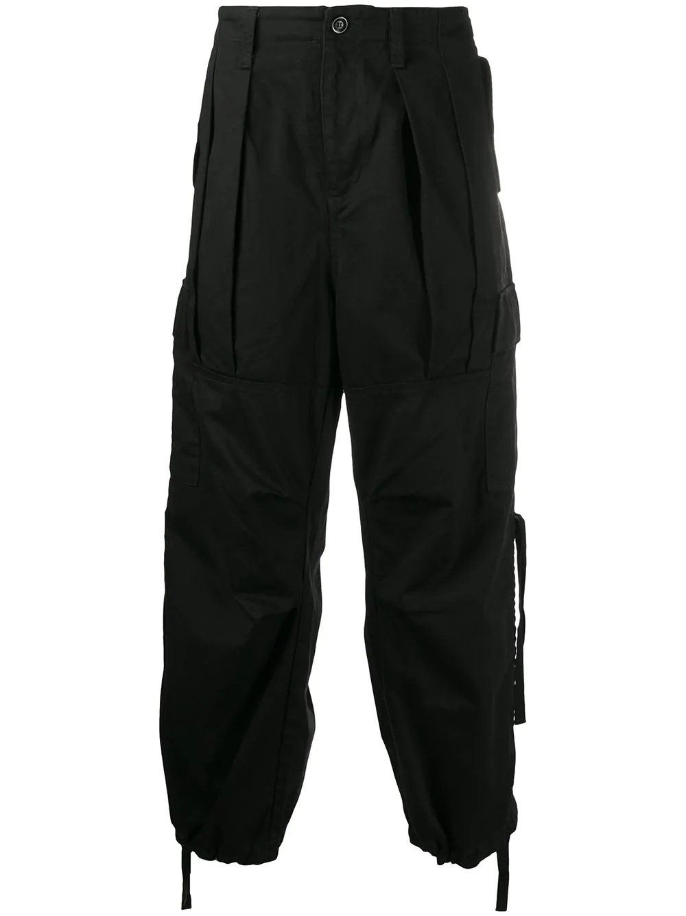 pleated cargo trousers - 1