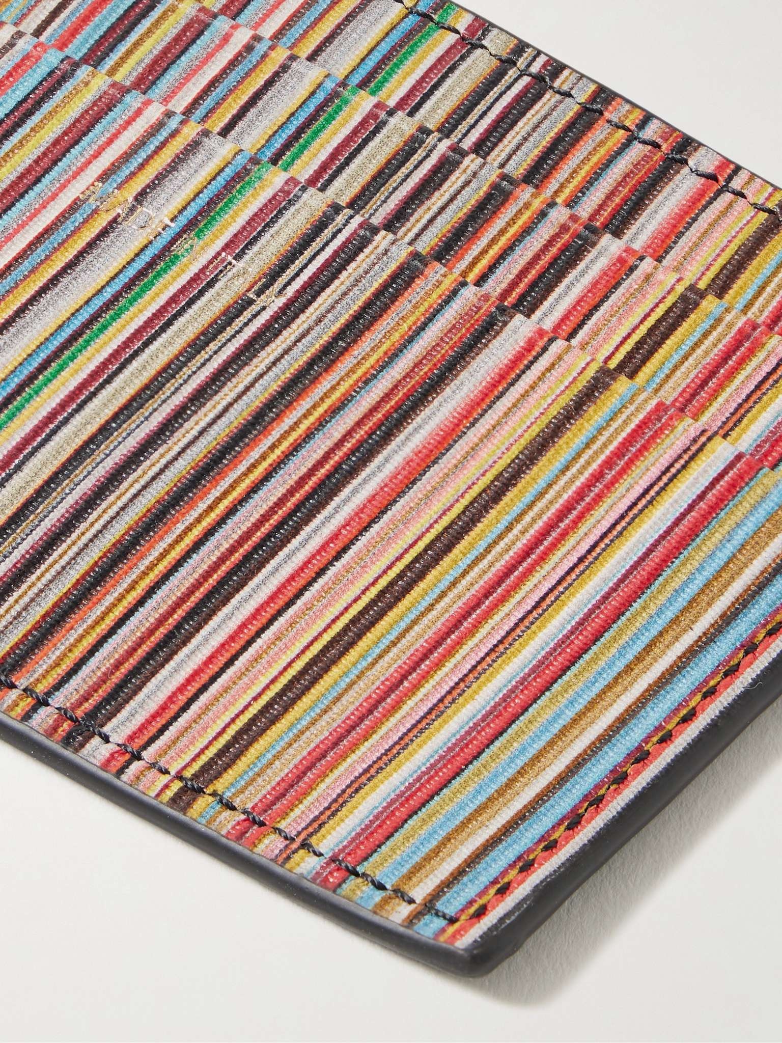 Striped Leather Cardholder - 4