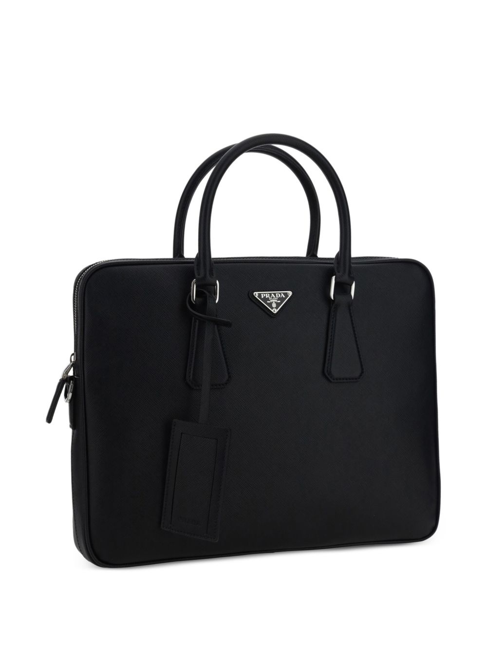triangle-logo leather briefcase - 3