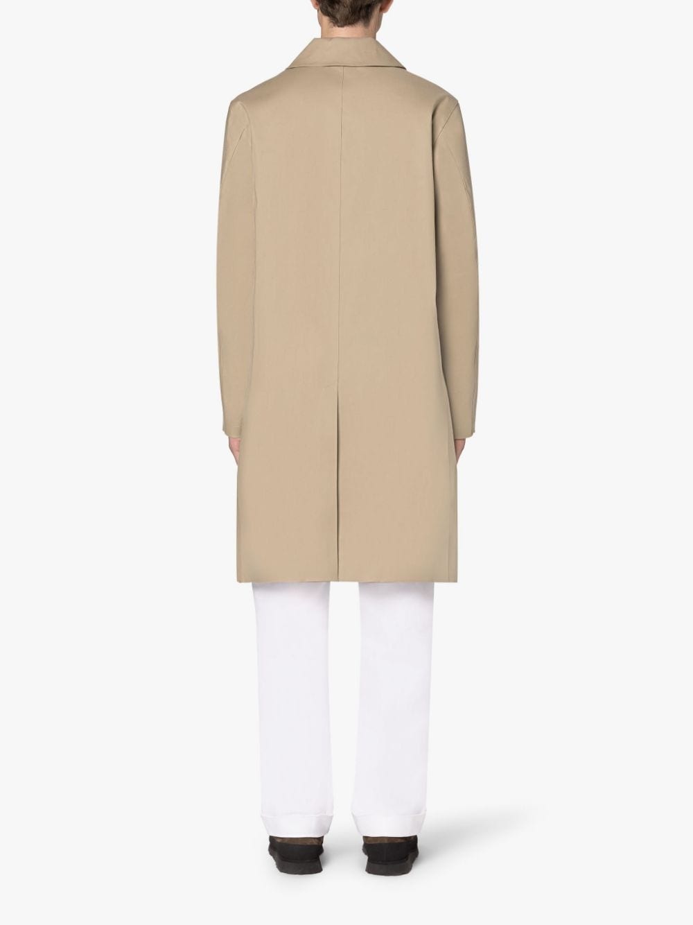 TARTAN OXFORD FAWN BONDED COTTON 3/4 COAT - 3
