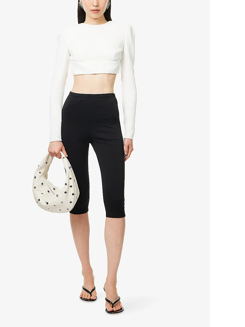 WARDROBE.NYC Zip-pocket stretch-woven cropped leggings outlook