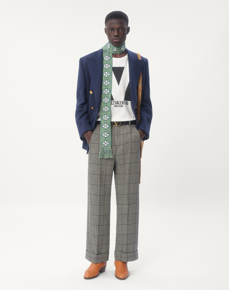 Valentino COTTON T-SHIRT WITH CHEZ VALENTINO PRINT outlook