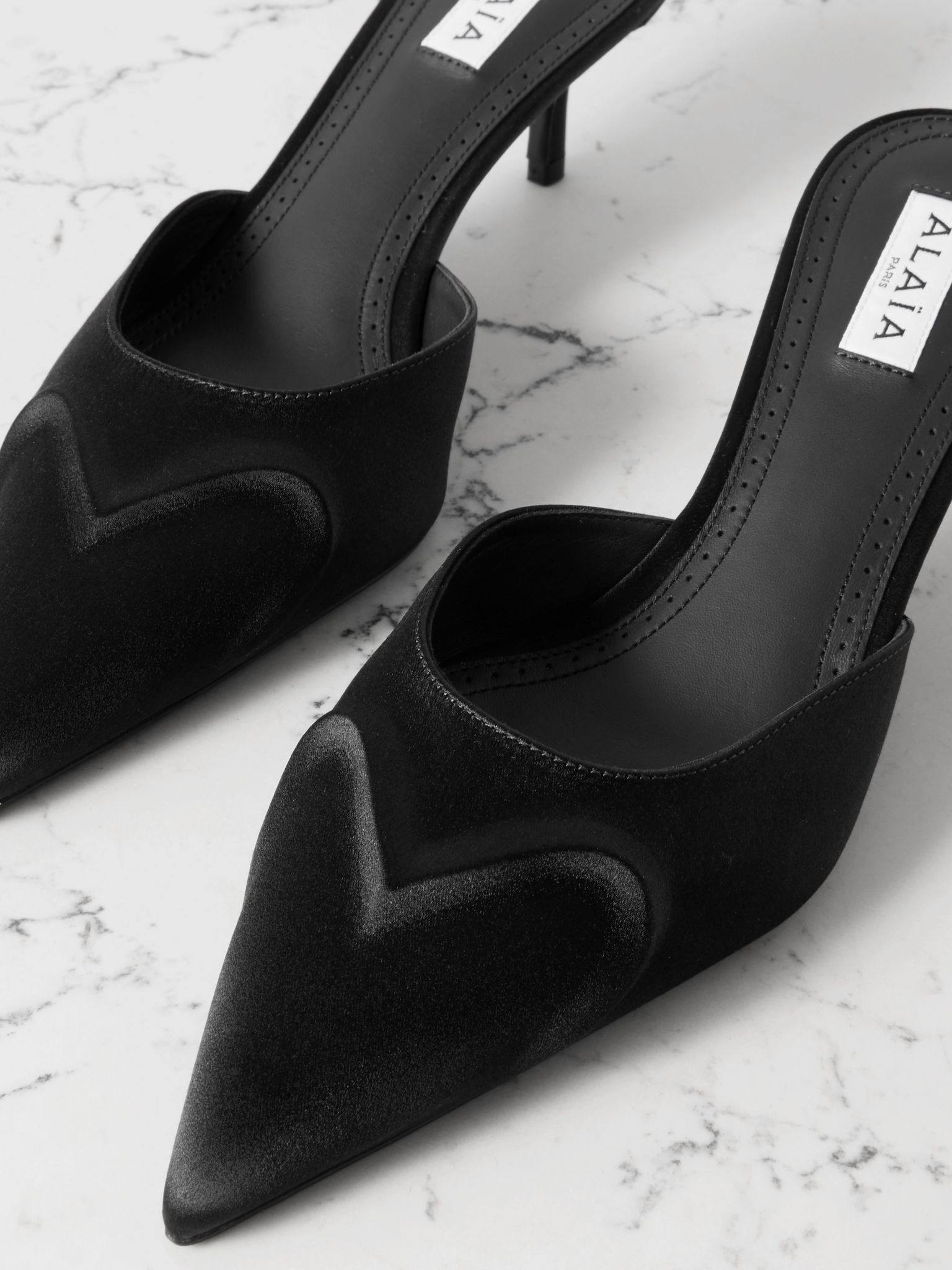 55 satin mules Black - 4
