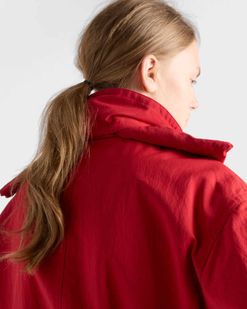 Technical fabric parka with shearling trim 6