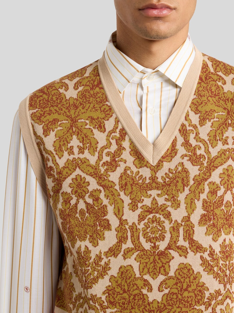 COTTON JACQUARD WAISTCOAT - 3