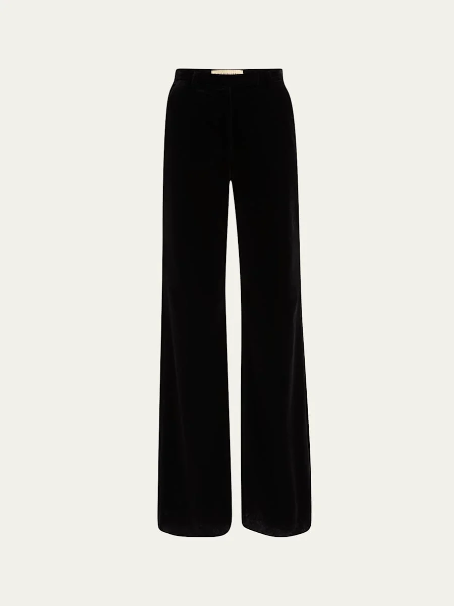Velvet Wide-Leg Pants - 1