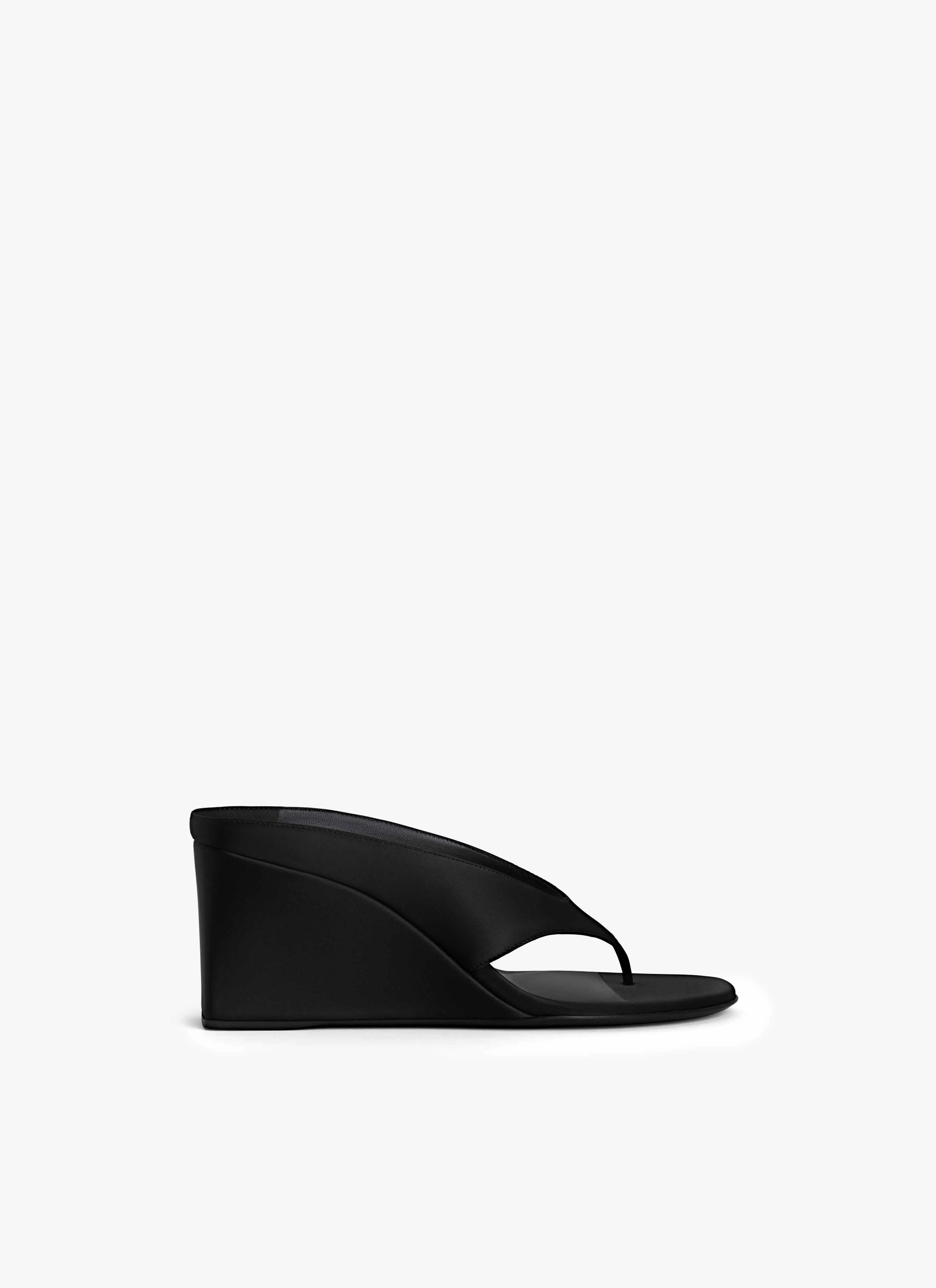 CUBE THONG MULES IN SATIN - 1