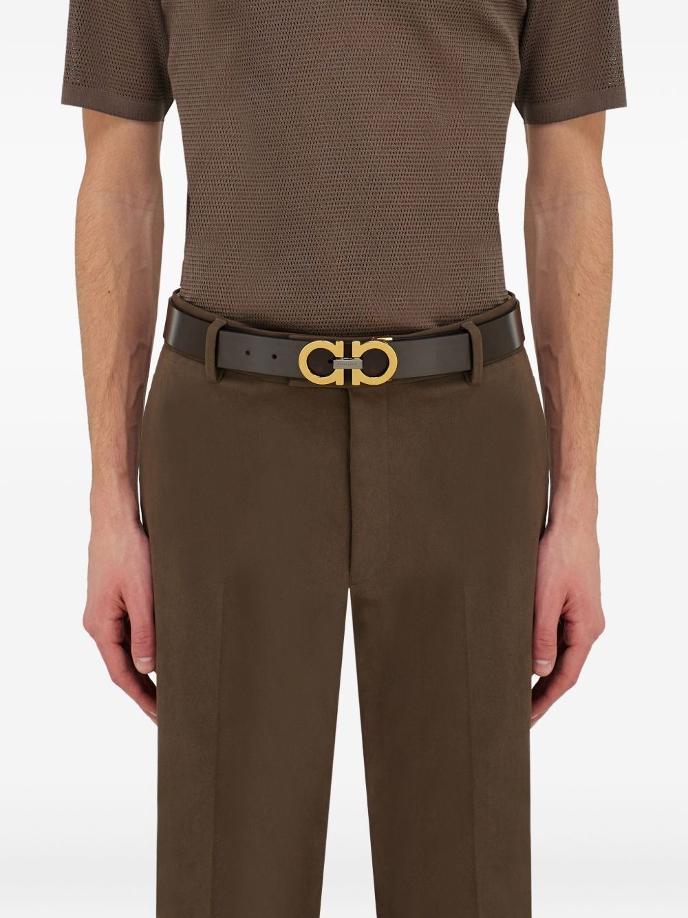 Gancini leather belt - 3